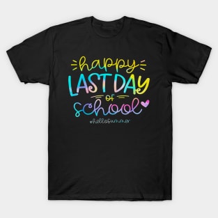 Cute Happy Last Day Of School Hello Summer Students and Teachers T-Shirt